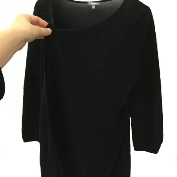 NEIMAN MARCUS RELAXED OPEN FRONT 3/4 SLEEVE PEAKED HEM CARDIGAN - Picture 7 of 9